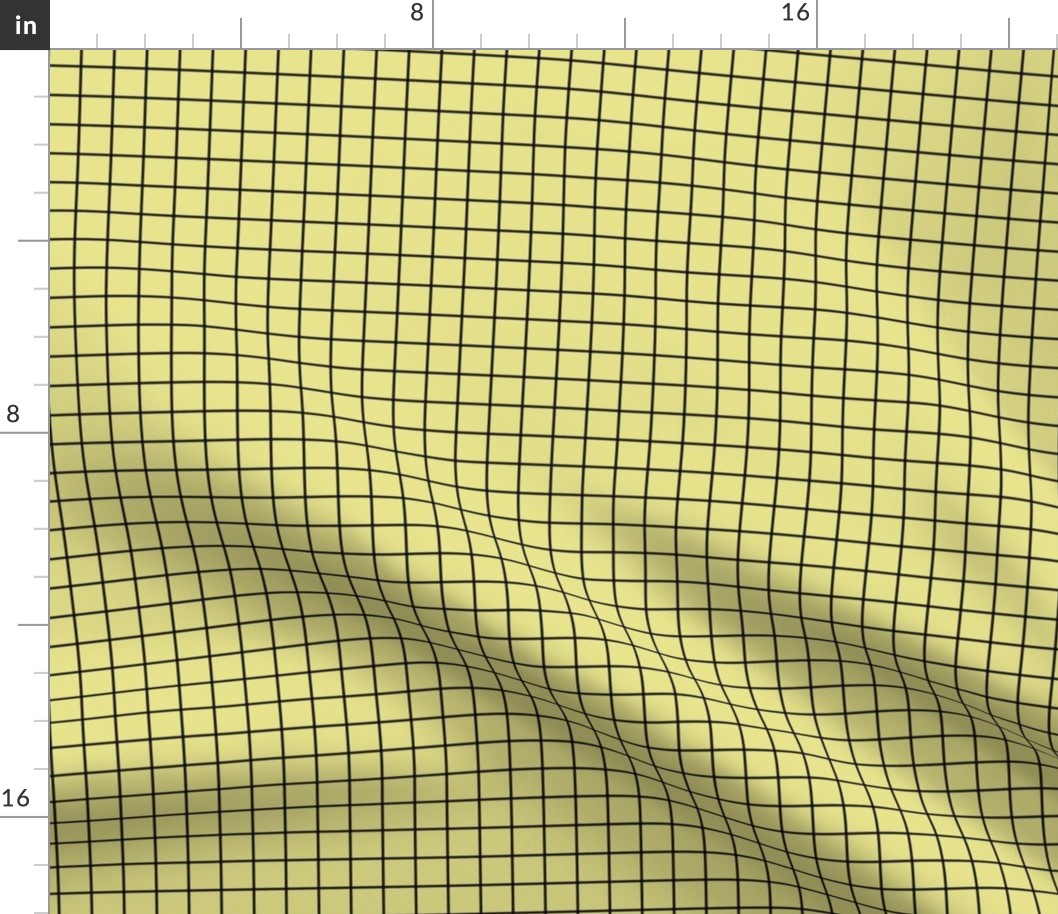 Grid Pattern - Yellow Pear and Black