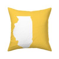 Illinois silhouette in 13x18" block, white on yellow