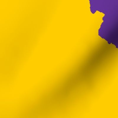 Illinois silhouette in 13x18" block, college purple on yellow 