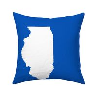 Illinois silhouette in 13x18" block, white on true blue
