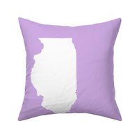 Illinois silhouette in 13x18" block, white on lilac