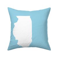 Illinois silhouette in 13x18" block, white on light blue