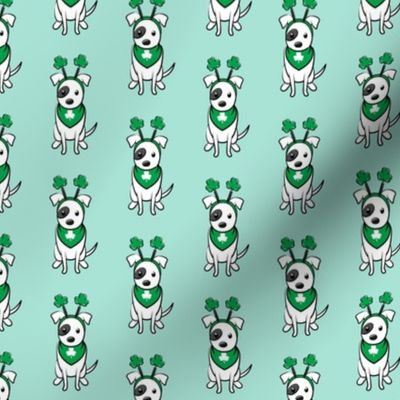 St. Patrick's Day Dogs - dog w/ shamrock headband - mint - C21