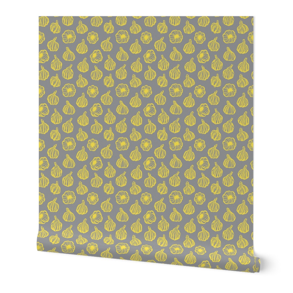 Modern Garlic in Grey and Yellow - Large