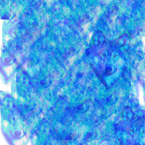 Blue Purple Wolf Pattern