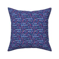 Covid Vaccinated Scandi flowers Blue Red Extra small scale Non directional