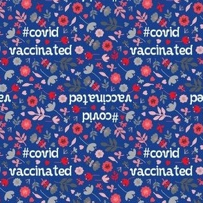 Covid Vaccinated Scandi flowers Blue Red Extra small scale Non directional