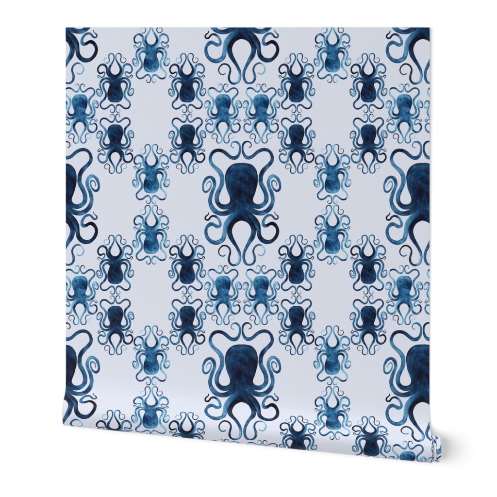 Damask Octopus blue