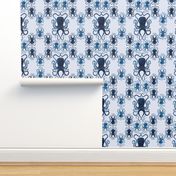 Damask Octopus blue