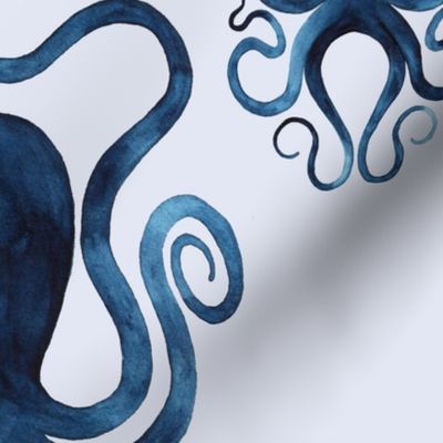 Damask Octopus blue