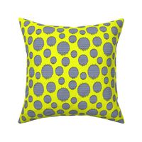 Frazzle Dots-Blue Jean Dots on Yellow