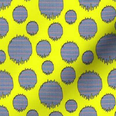 Frazzle Dots-Blue Jean Dots on Yellow