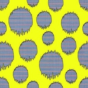 Frazzle Dots-Blue Jean Dots on Yellow