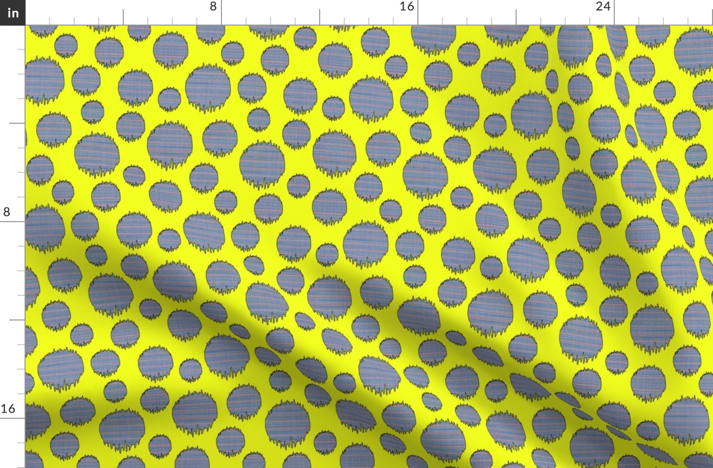 Frazzle Dots-Blue Jean Dots on Yellow