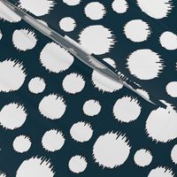 Frazzle Dots - White Dots on Teal