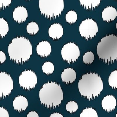 Frazzle Dots - White Dots on Teal