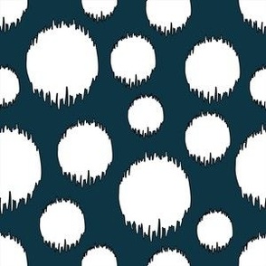 Frazzle Dots - White Dots on Teal