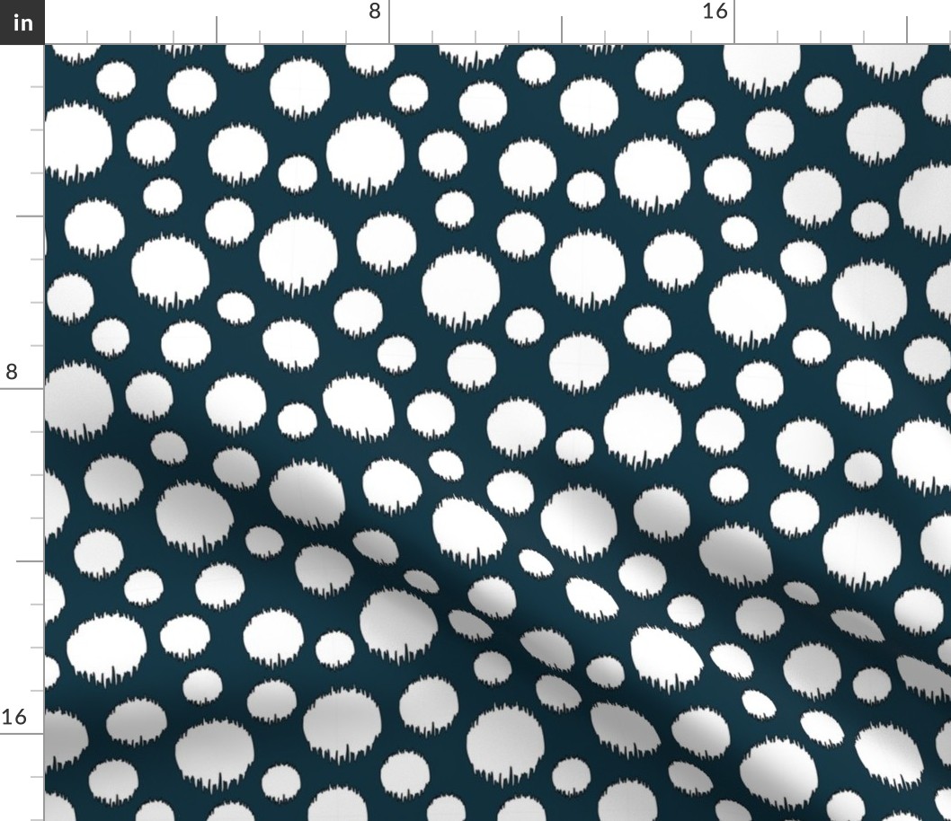 Frazzle Dots - White Dots on Teal