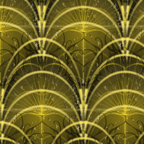 Gold Art Deco Arches - Art Deco Gold Arches or Fans