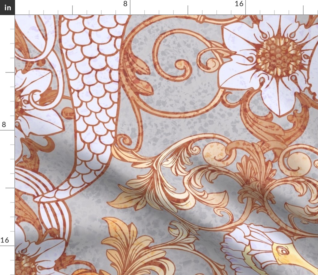 Mermaid damask  pattern