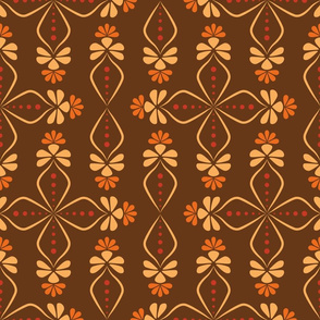 Folklore Pattern in brown and orange