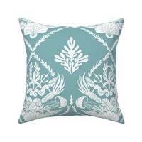 Neptune's joy mint damask wallpaper