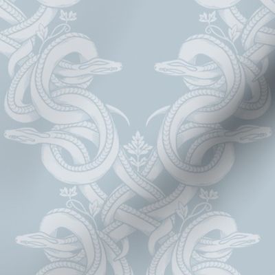 Knotted Snake Damask in Powder Blue