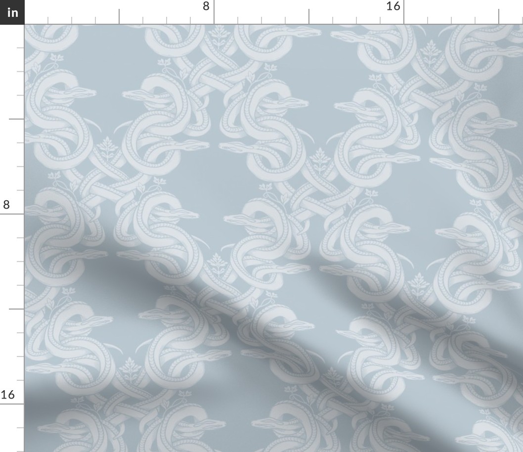 Knotted Snake Damask in Powder Blue