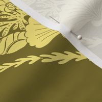 Neptune's joy brass mustard  damask wallpaper