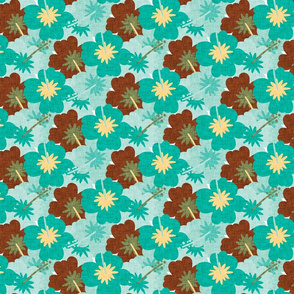 Tiki - Aloha Floral Blue