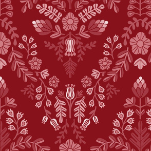 Scandinavian damask - red