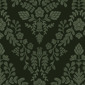 Scandinavian damask - green