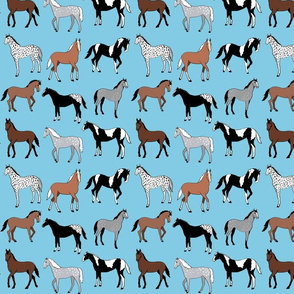 Happy horses blue 8x8