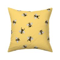 Lovely summer bee boho insects garden watercolor bumble bees new life nursery bright yellow