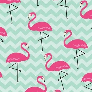 Flamingo Pink & Green