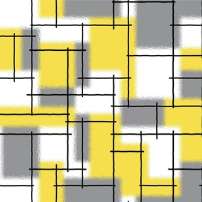Rectangles and lines - Yellow, gray Pantone 2021 - Big