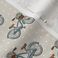 beach cruisers with flowers - beige with polka dots - LAD21