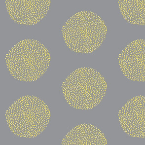 Ultimate Grey Illuminating Yellow Dots Abstract  color of the year print