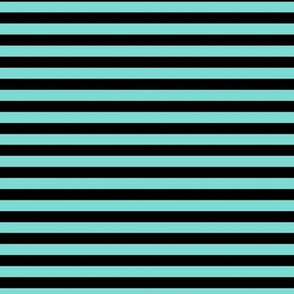 Light Teal Bengal Stripe Pattern Horizontal in Black