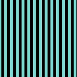 Light Teal Bengal Stripe Pattern Vertical in Black