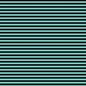 Small Light Teal Bengal Stripe Pattern Horizontal in Black