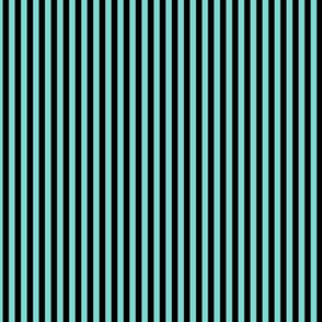 Small Light Teal Bengal Stripe Pattern Vertical in Black