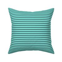 Light Teal Pin Stripe Pattern Horizontal in Black