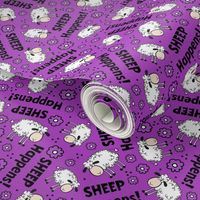 Large Scale Sheep Happens Funny Sarcastic Animals on Purple