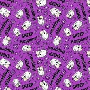 Small Scale Sheep Happens Funny Sarcastic Animals on Purple