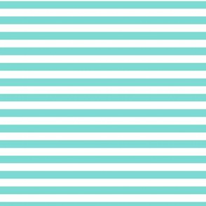 Light Teal Bengal Stripe Pattern Horizontal in White