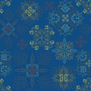 
 Blue Hawaiian Quilt Symbols