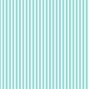 Small Light Teal Bengal Stripe Pattern Vertical in White