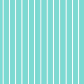 Light Teal Pin Stripe Pattern Vertical in White