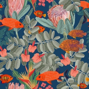 Tropical fish and native florals 